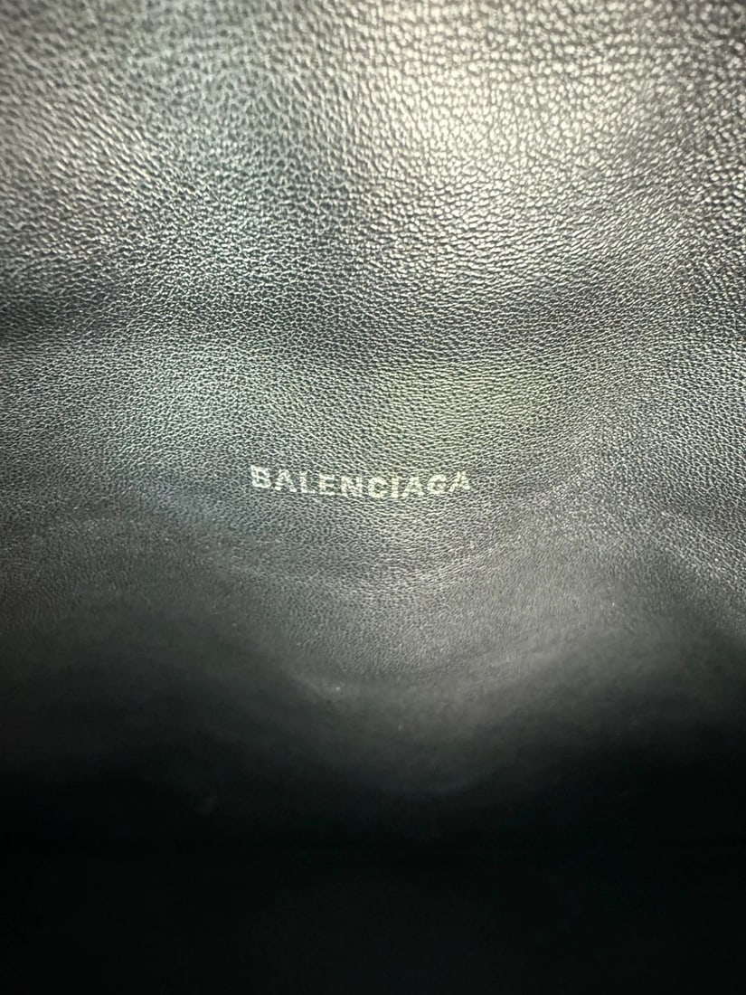 Balenciaga Large Crush Leather Matte Black Quilted Shoulder Bag - 5