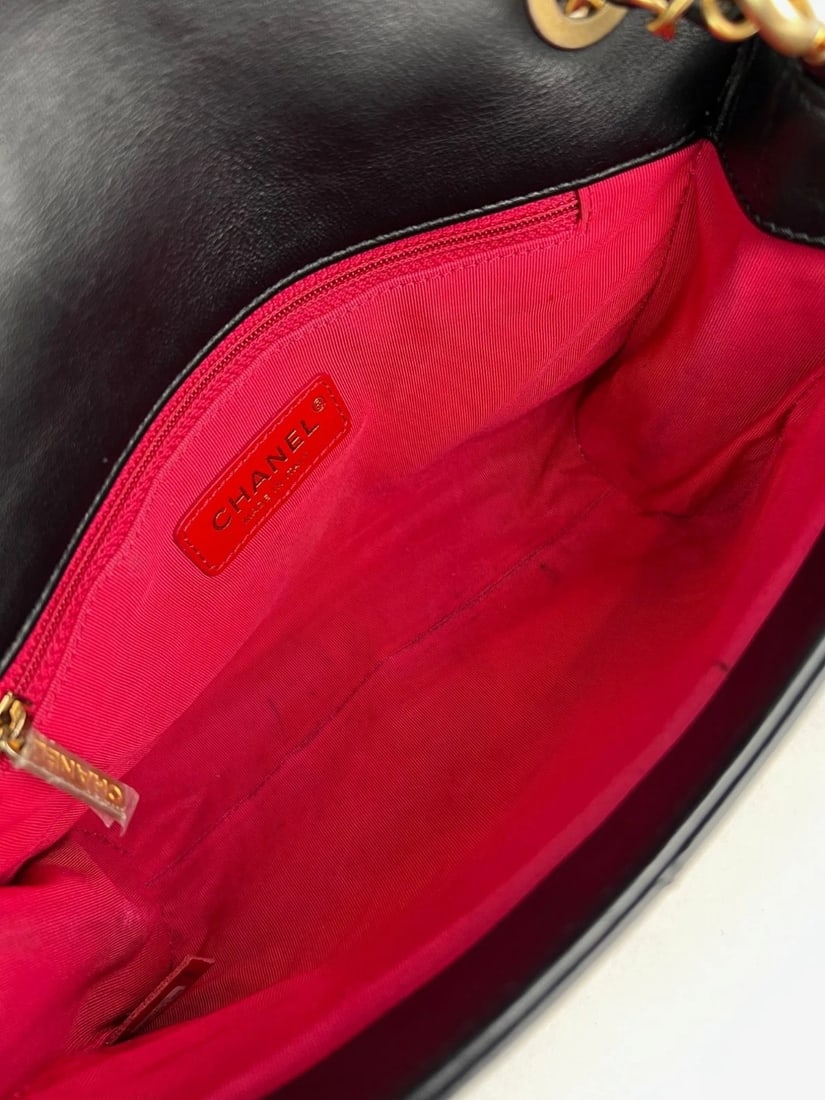 Chanel Calfskin Quilted Enchained Black Flap Shoulder Bag - 14