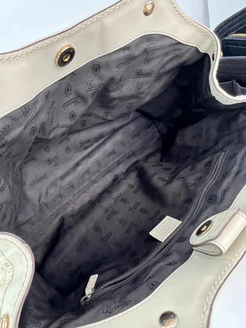 Gucci Sukey Medium Guccissima Leather Mystic White Tote - 4