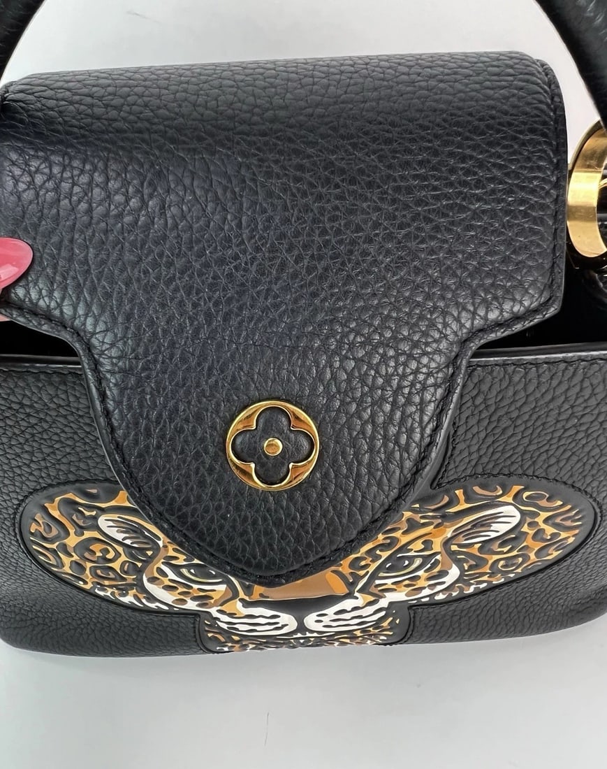 Louis Vuitton Taurillon Capucines Leopard BB Black Shoulder Bag - 4