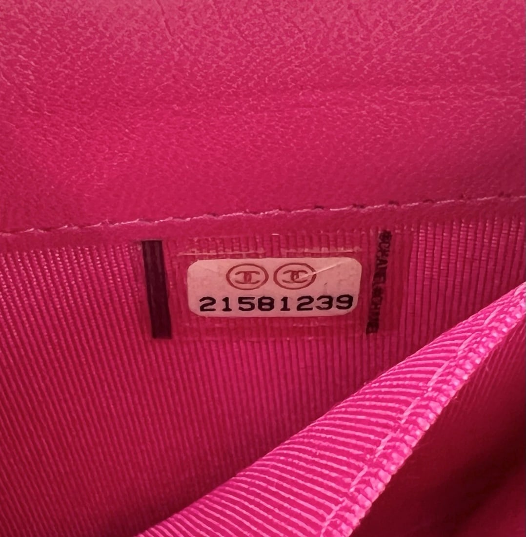 Chanel Velvet Quilted Timeless Fuchsia Wallet on a Chain Clutch Bag - 8