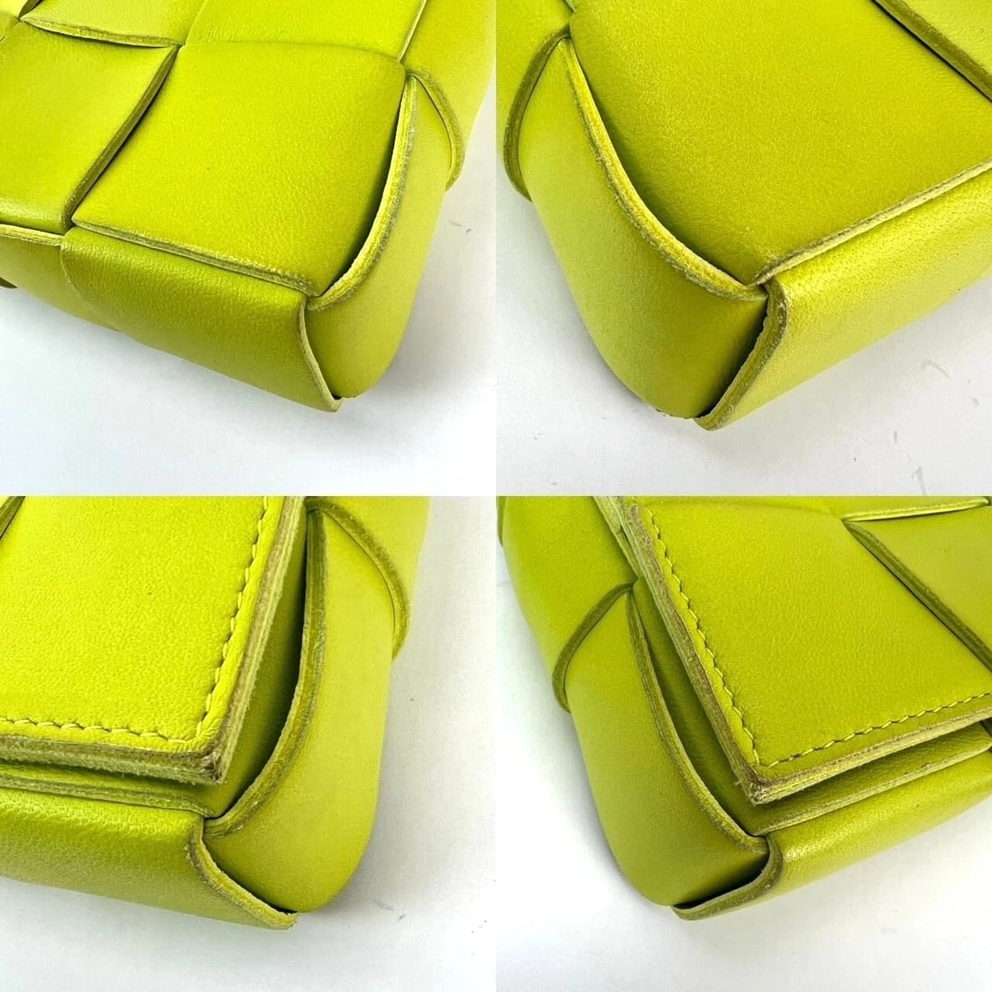 BOTTEGA VENETA Intrecciato Mini Cassette Lime Green Lambskin CrossbodyBag - 6