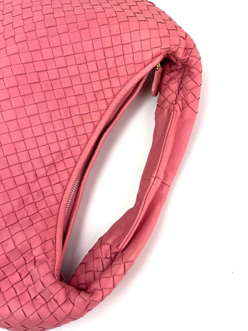 Bottega Veneta Nappa Intrecciato Medium Veneta Hobo Rose Pink Bag - 12