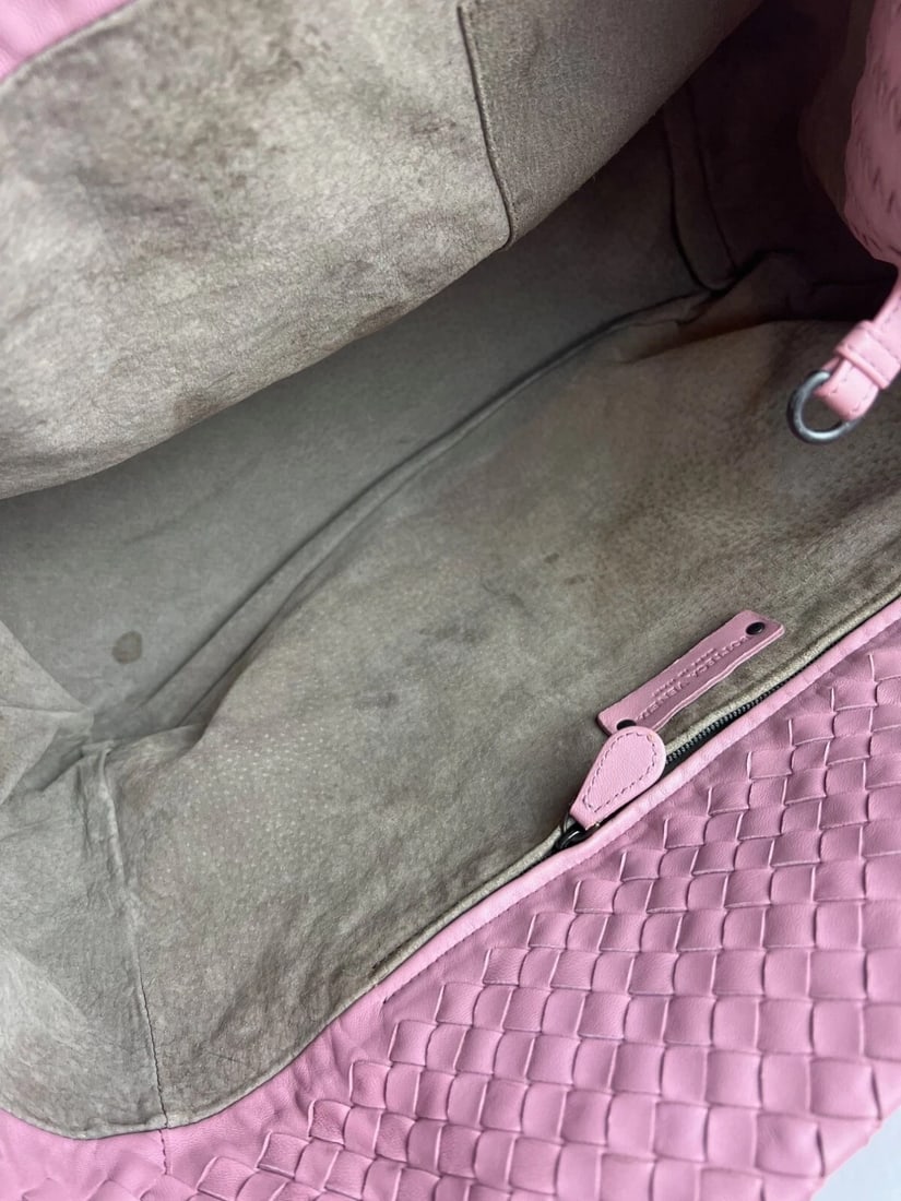 Bottega Venetta Nappa Intrecciato Large Seamless Rose Pink tote Bag - 11