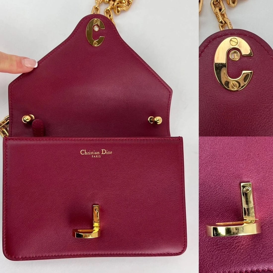 Christian Dior C'est Dior Mini Flap Burgundy Leather Shoulder Bag - 6