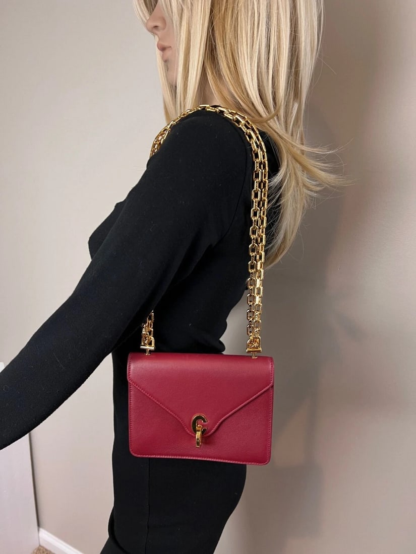 Christian Dior C'est Dior Mini Flap Burgundy Leather Shoulder Bag - 8