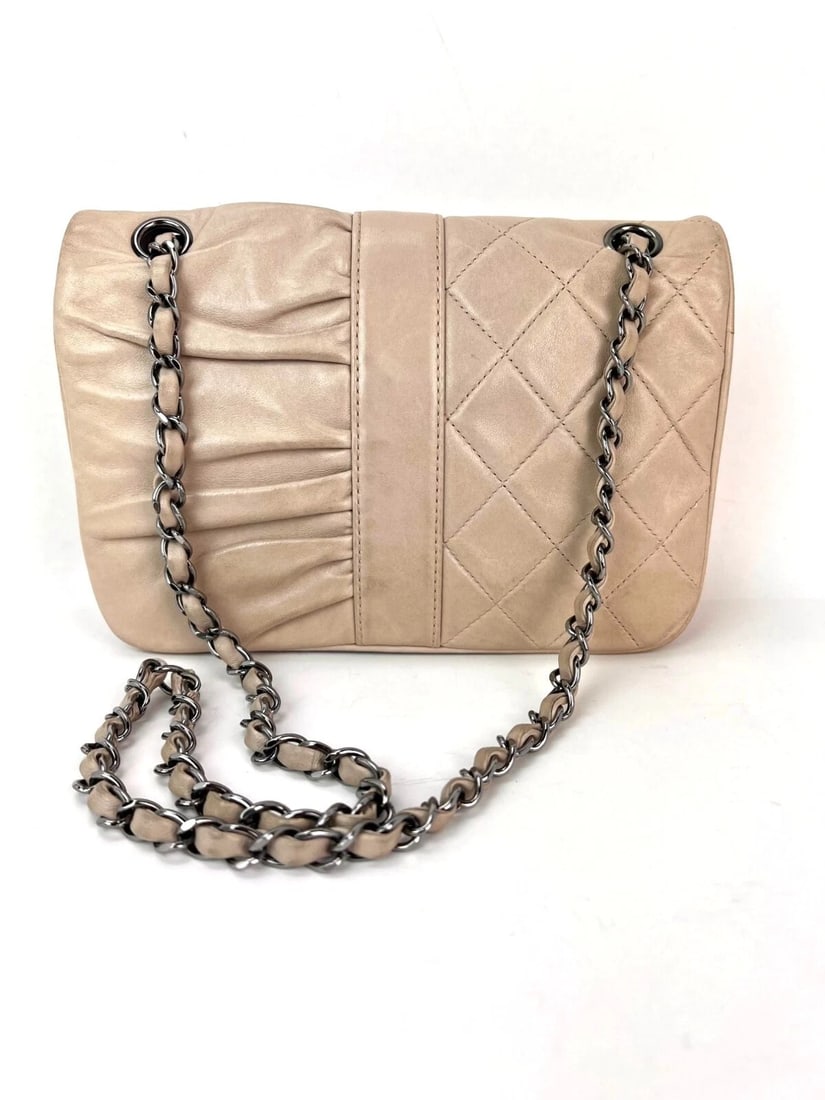 Chanel Lambskin Quilted Pile Ou Face Flap Beige Clair Shoulder Bag - 3