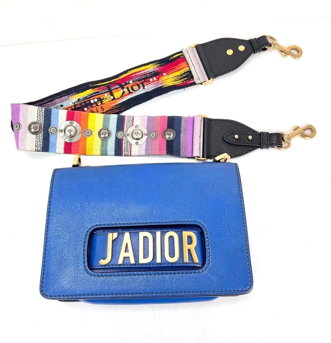 Christian Dior CD J'ADIOR Blue Flap Leather Shoulder Bag - 17