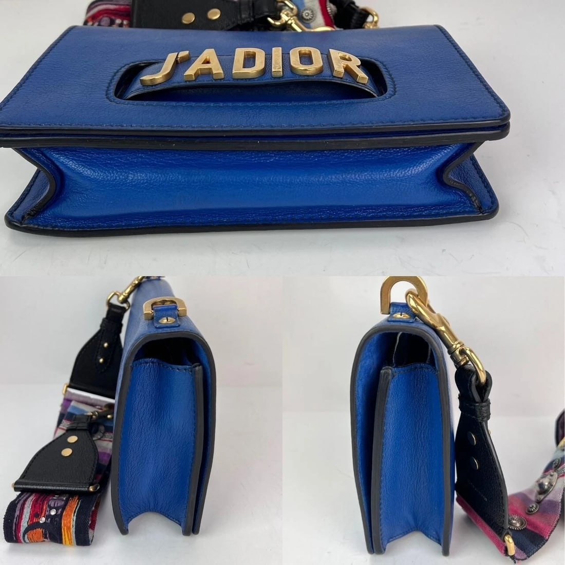 Christian Dior CD J'ADIOR Blue Flap Leather Shoulder Bag - 6