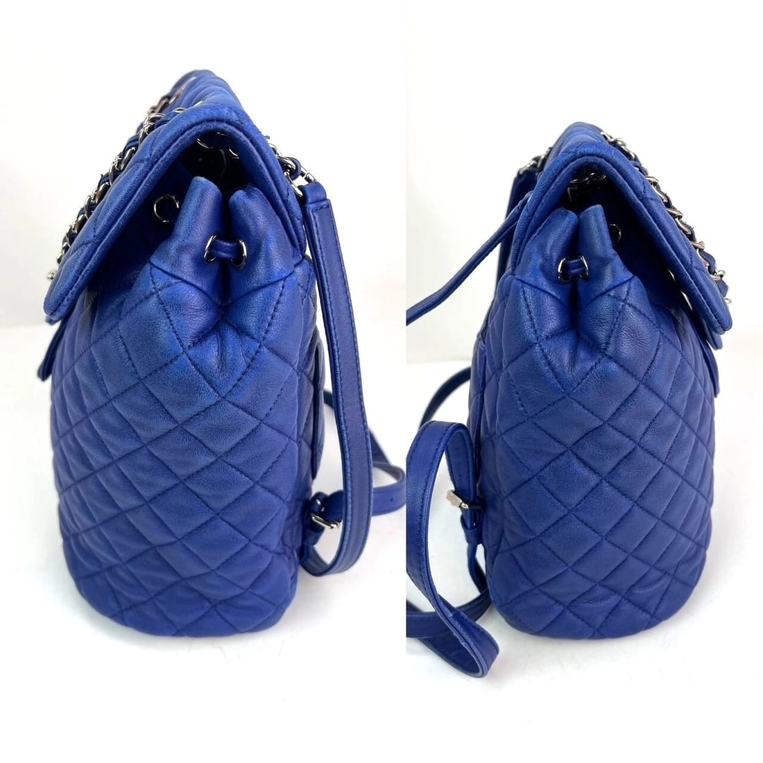 Chanel Lambskin Quilted Small Urban Spirit Blue Backpack - 8