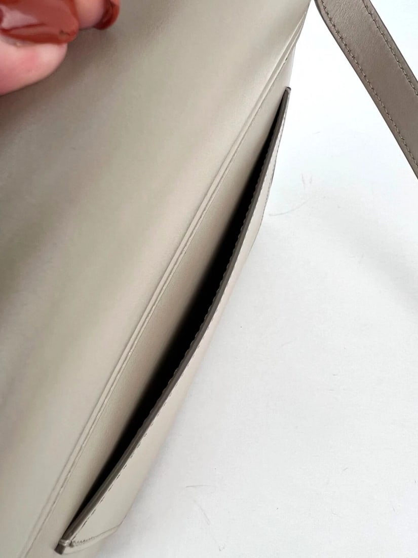 Chloe Shiny Calfskin Suede Small C Motty Gray Shoulder Bag - 12