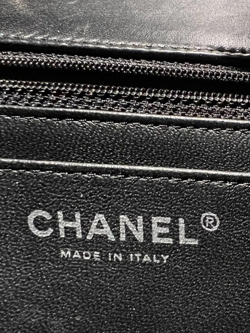 Chanel Quilted Lambskin Valentine Crystal Charms MM Single Flap Black Bag - 16