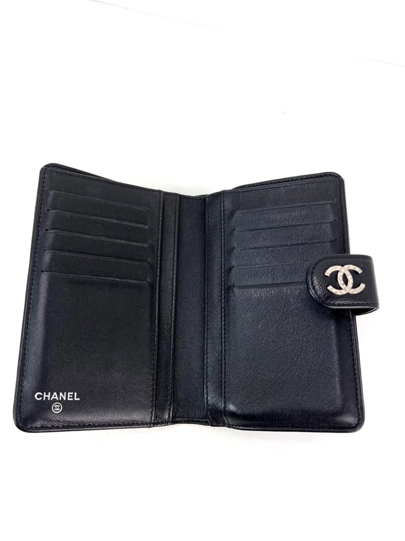 Chanel Caviar Timeless CC Zippered Pocket Black Wallet - 13