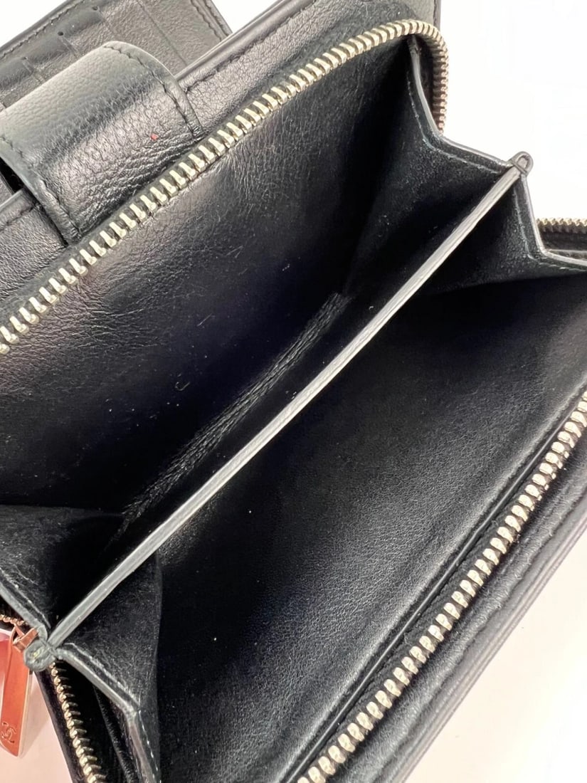 Chanel Caviar Timeless CC Zippered Pocket Black Wallet - 5
