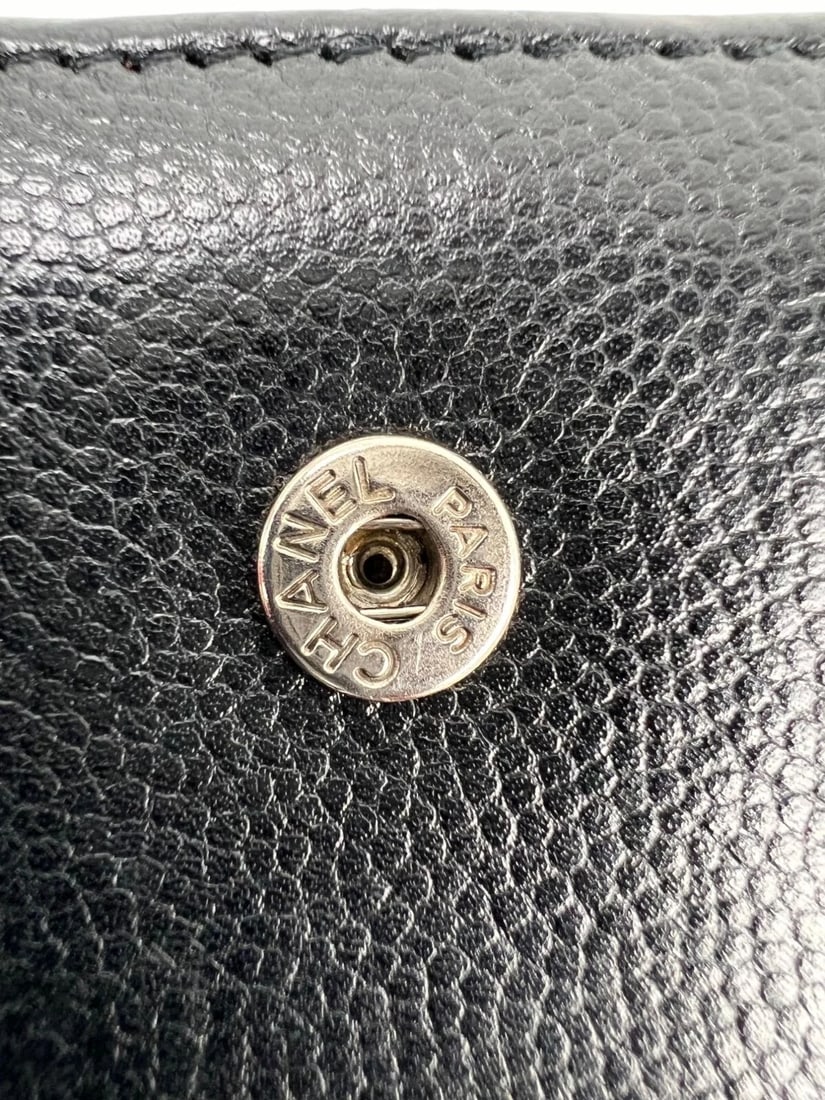 Chanel Caviar Timeless CC Zippered Pocket Black Wallet - 7