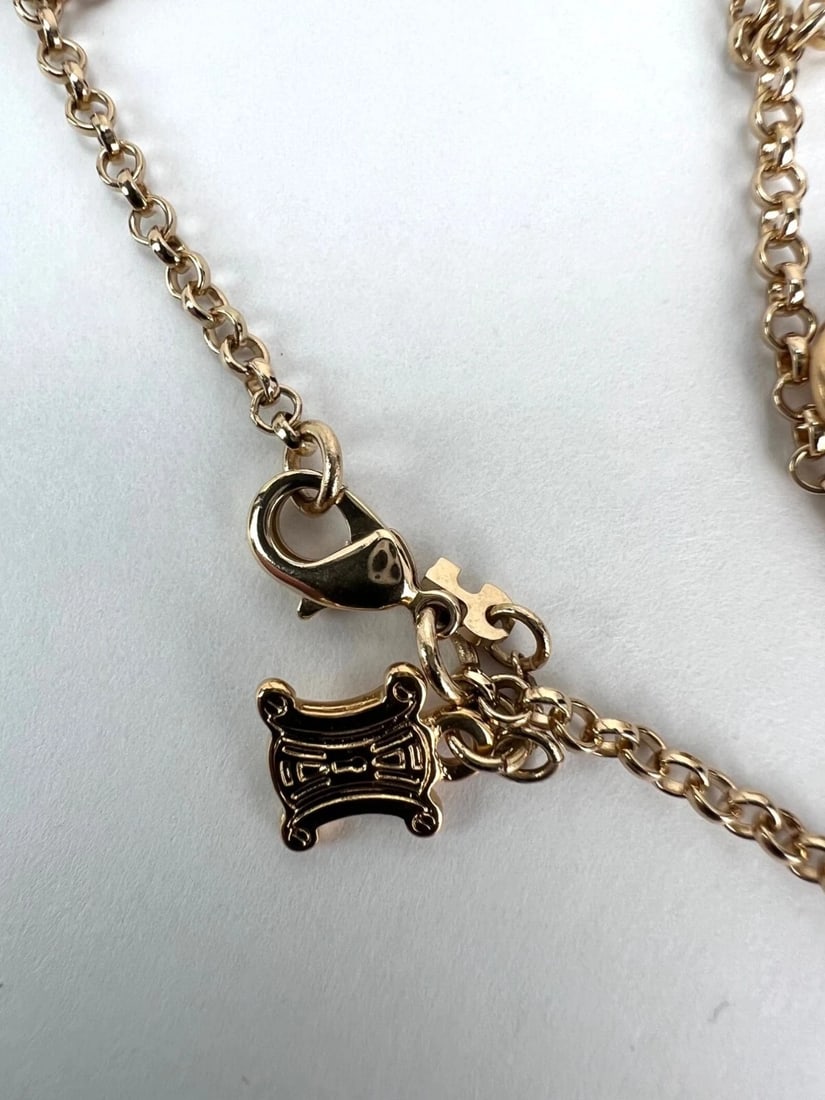 Celine Triomphe Gold metal Charm Bracelet - 9