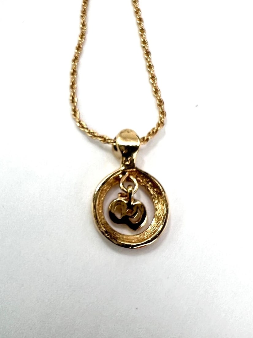 Christian Dior Round Crystal Pendant Charm Necklace - 12