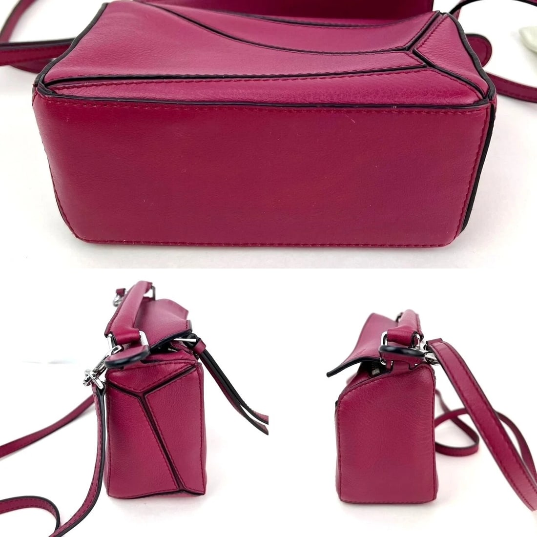 Loewe Calfskin Mini Crimson Puzzle Crossbody Hand Bag - 6