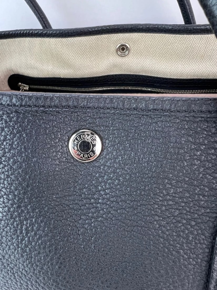 Hermes Negonda Garden Party MM 36 Black Leather Tote - 14