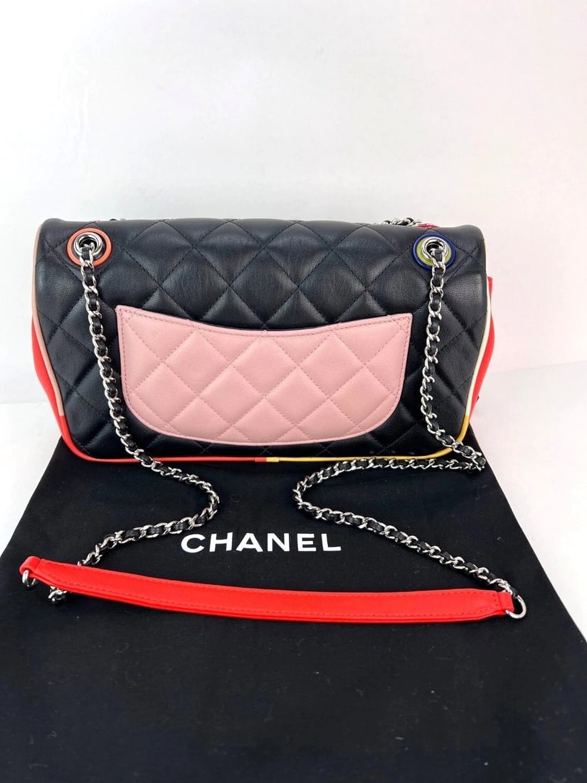 Chanel Lambskin Plexiglass Quilted Medium Cuba Color Flap Bag - 3