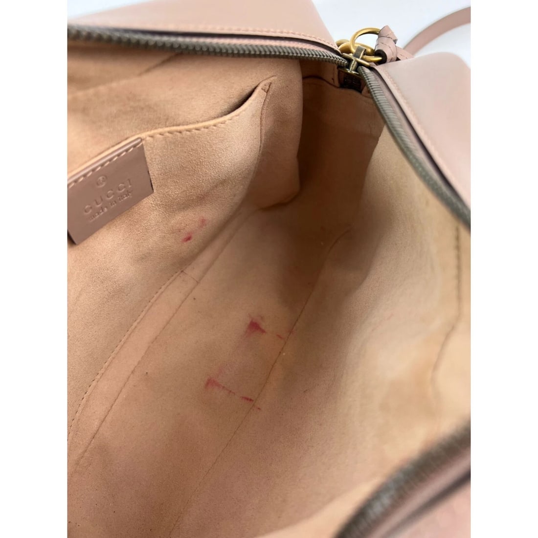 Gucci GG Marmont Small Chain Beige Matelasse Leather Crossbody Bag - 8