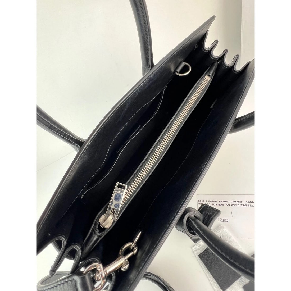 Saint Laurent Sac De Jour Embellished Patches Black Leather Shoulder Bag - 5