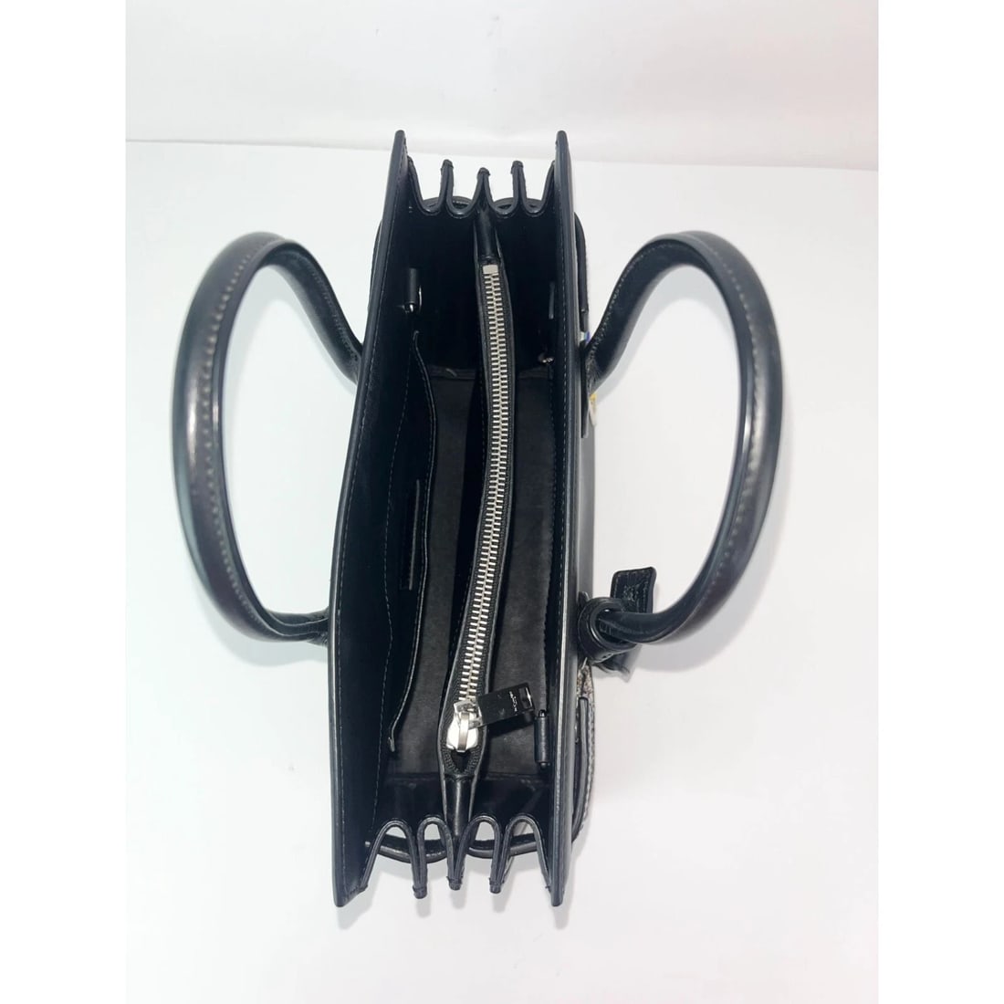 Saint Laurent Sac De Jour Embellished Patches Black Leather Shoulder Bag - 7