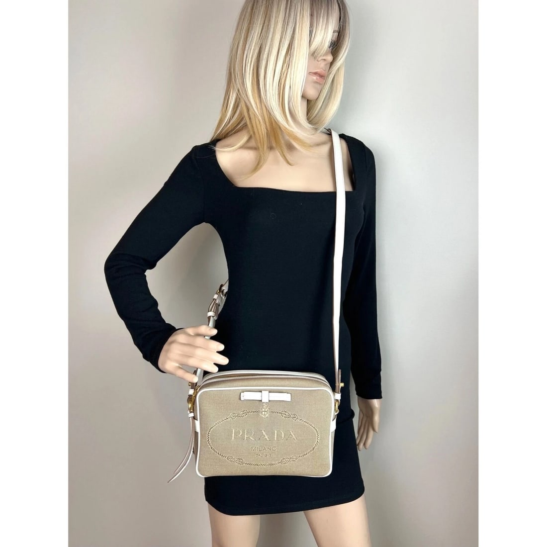 Prada Khaki Canvas Camera Crossbody Bag - 10