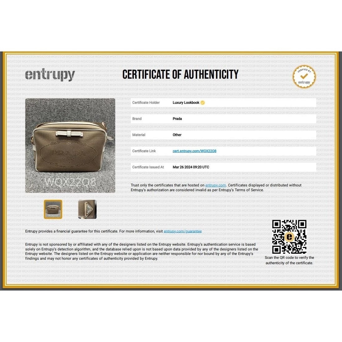 Prada Khaki Canvas Camera Crossbody Bag - 11