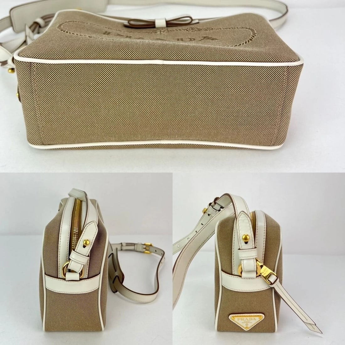 Prada Khaki Canvas Camera Crossbody Bag - 7