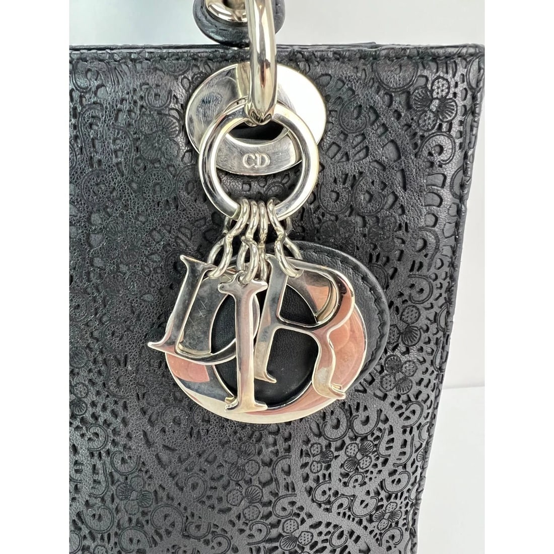 Christian Dior Medium Lady Laced Black Leather Limited Edition HandBag - 11