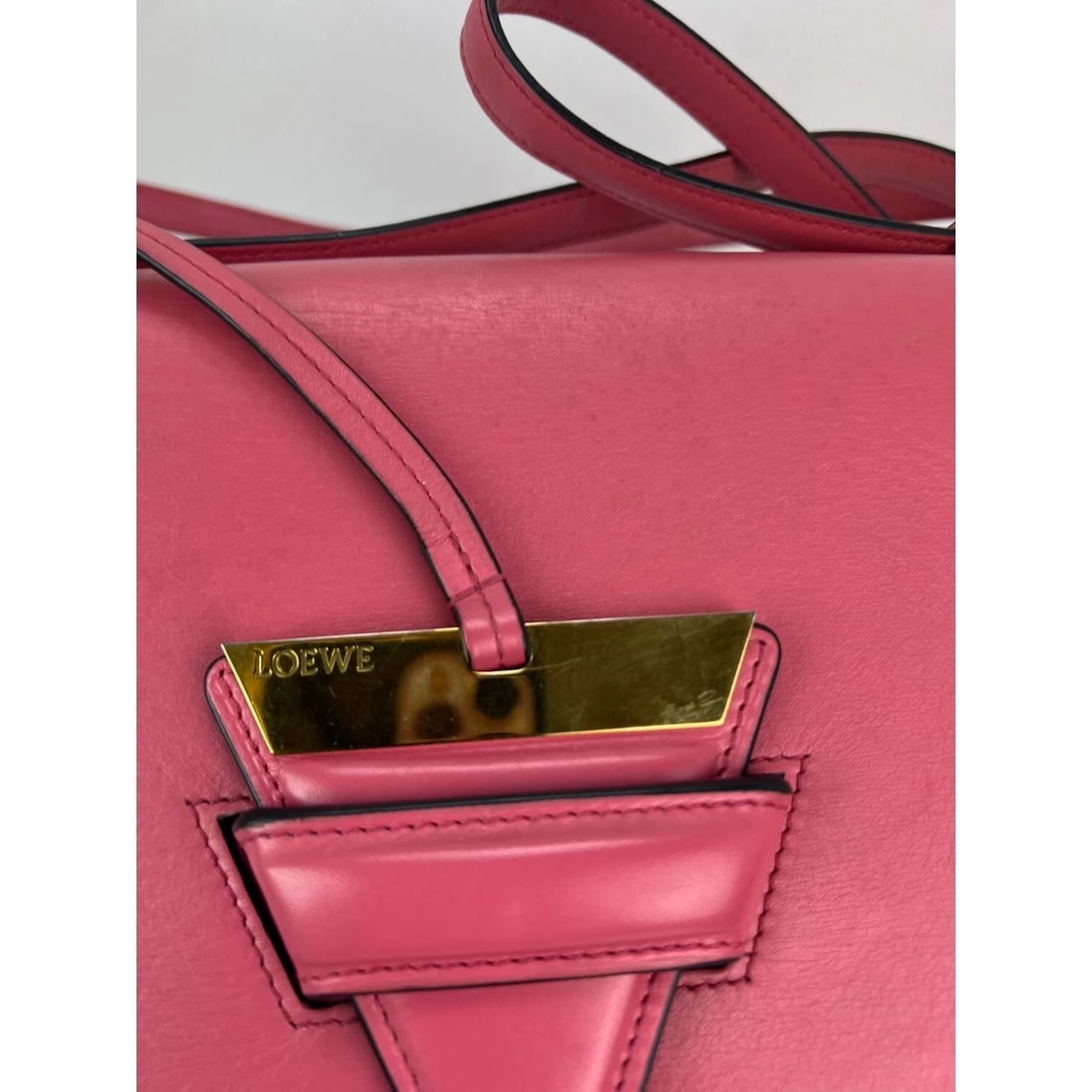 Loewe Medium Barcelona Pink Leather Shoulder Bag - 9