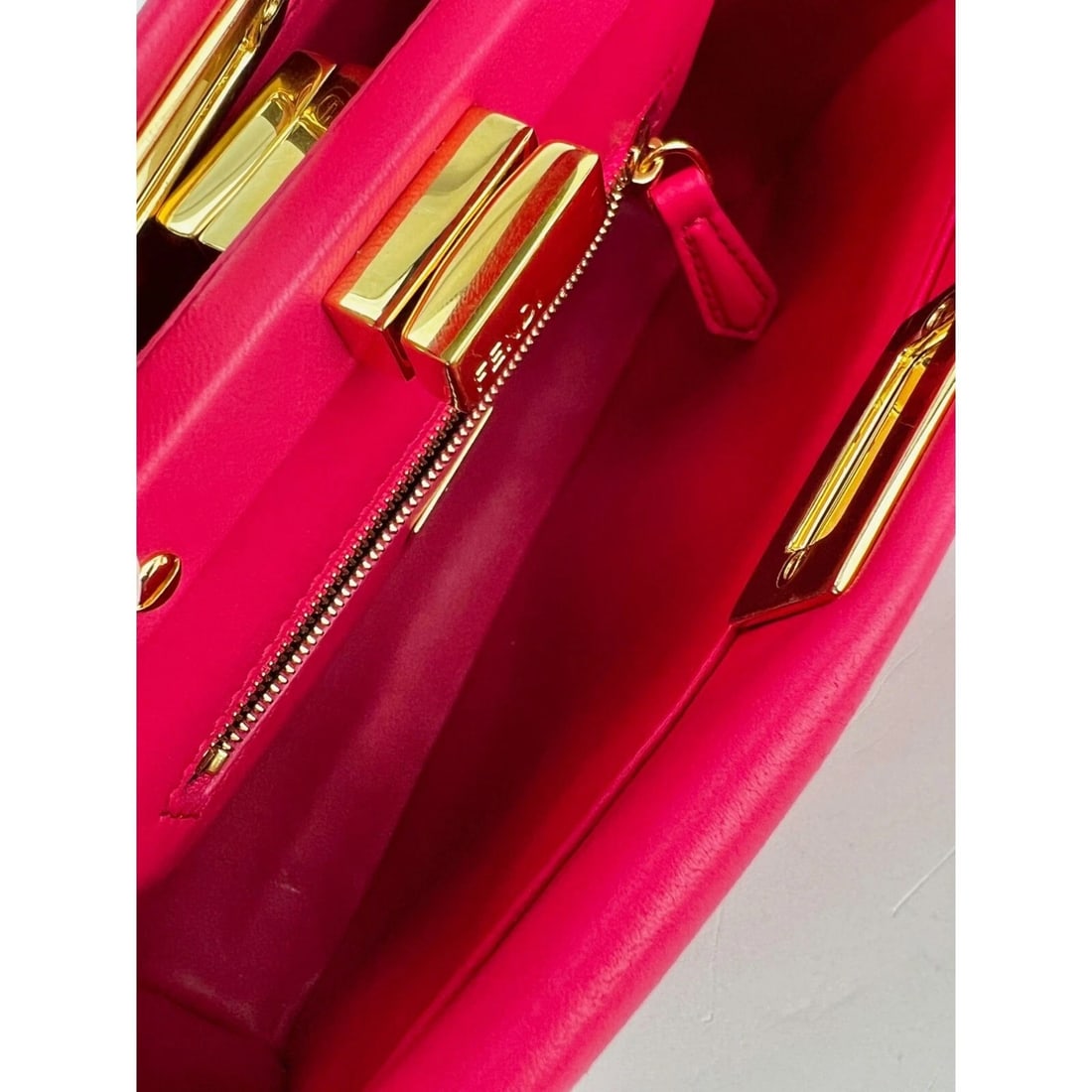 Fendi Mini Peekaboo Pink Leather Hand Shoulder Bag - 12