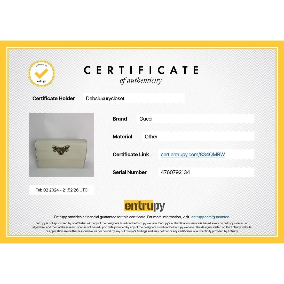 Gucci Queen Margaret Bee Wallet on a Chain Mystic White Clutch - 11