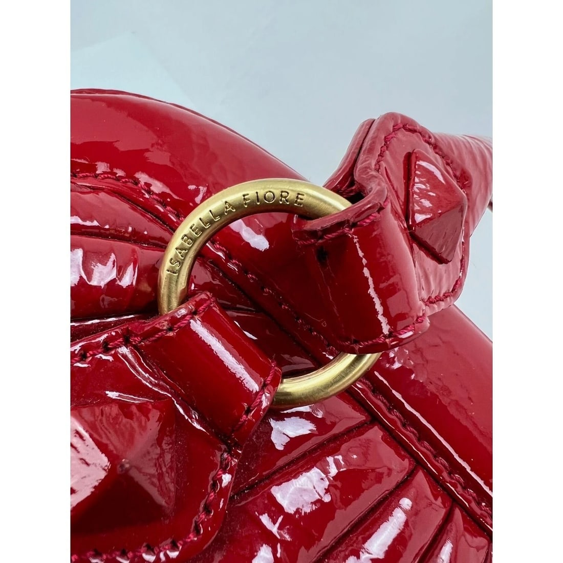 Isabella Fiore Red Patent Leather Hand bag - 15