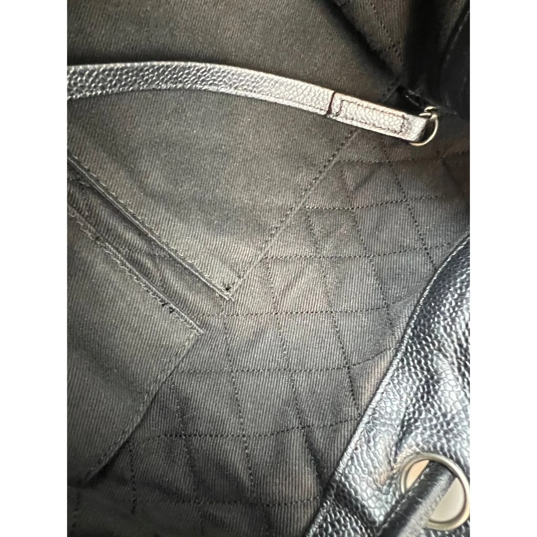 CHANEL Satin CC Large Black Bucket Shouler Bag - 10