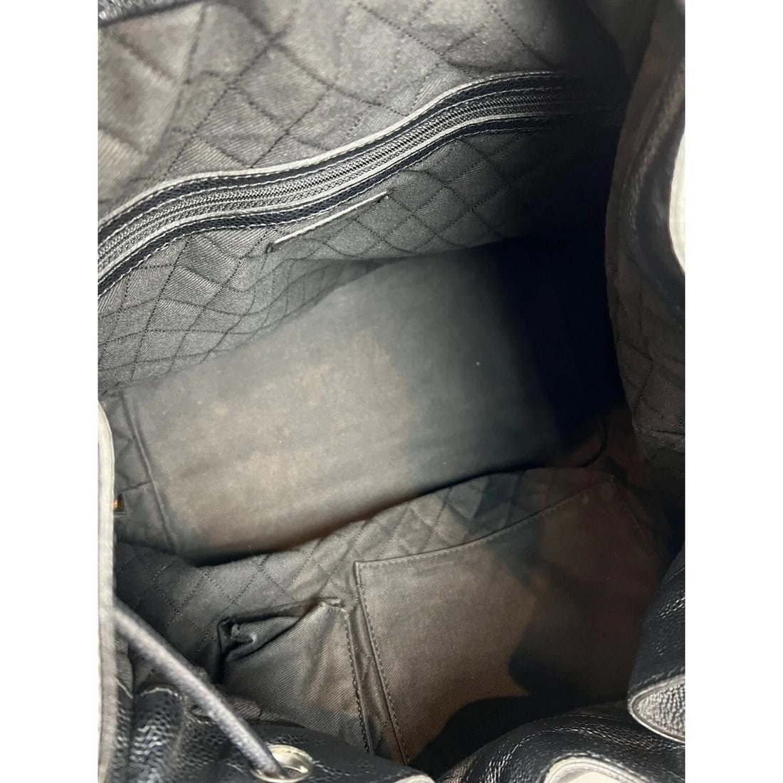 CHANEL Satin CC Large Black Bucket Shouler Bag - 14