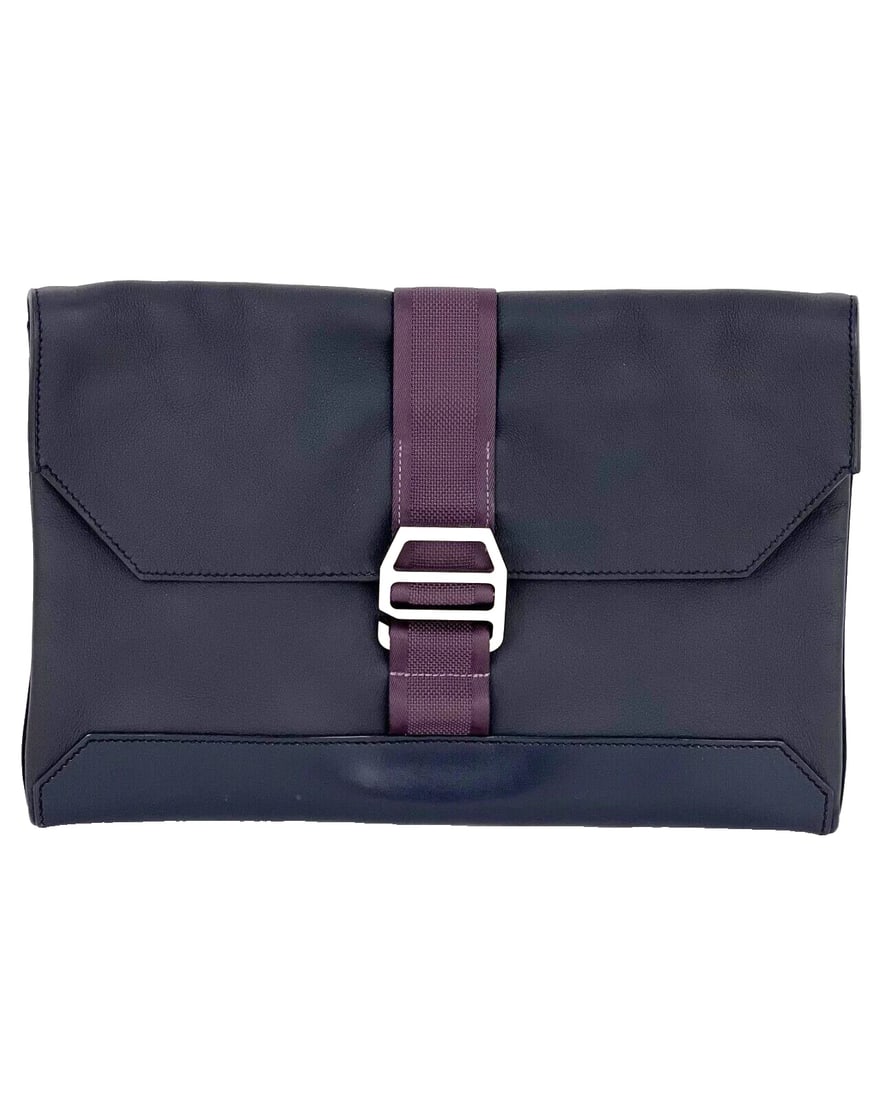 HERMÈS Messenger Cityslide Pouch Evercolor Indigo Blue Clutch Bag - 2