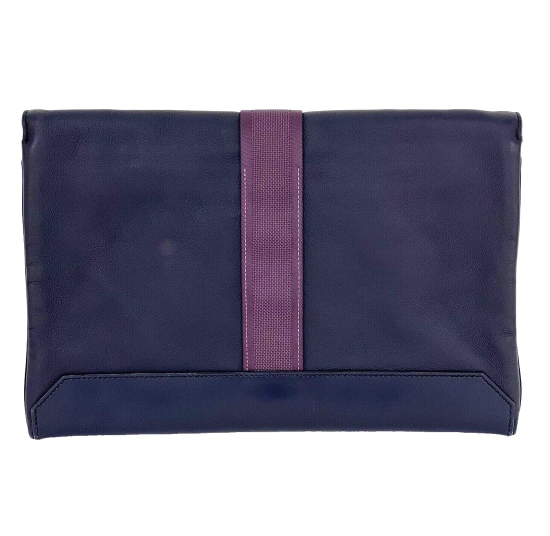 HERMÈS Messenger Cityslide Pouch Evercolor Indigo Blue Clutch Bag - 6