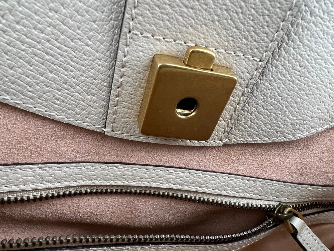 GUCCI Linea Medium Totem Web Stripped Yellow Butterfly Top Handle Bag - 13