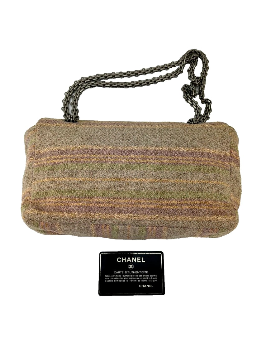Chanel 2.55 Reissue 225 Single Flap Pink Multicolor Cotton Tweed Bag - 4