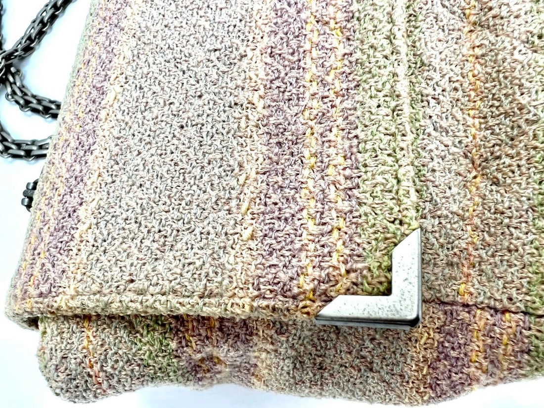 Chanel 2.55 Reissue 225 Single Flap Pink Multicolor Cotton Tweed Bag - 9