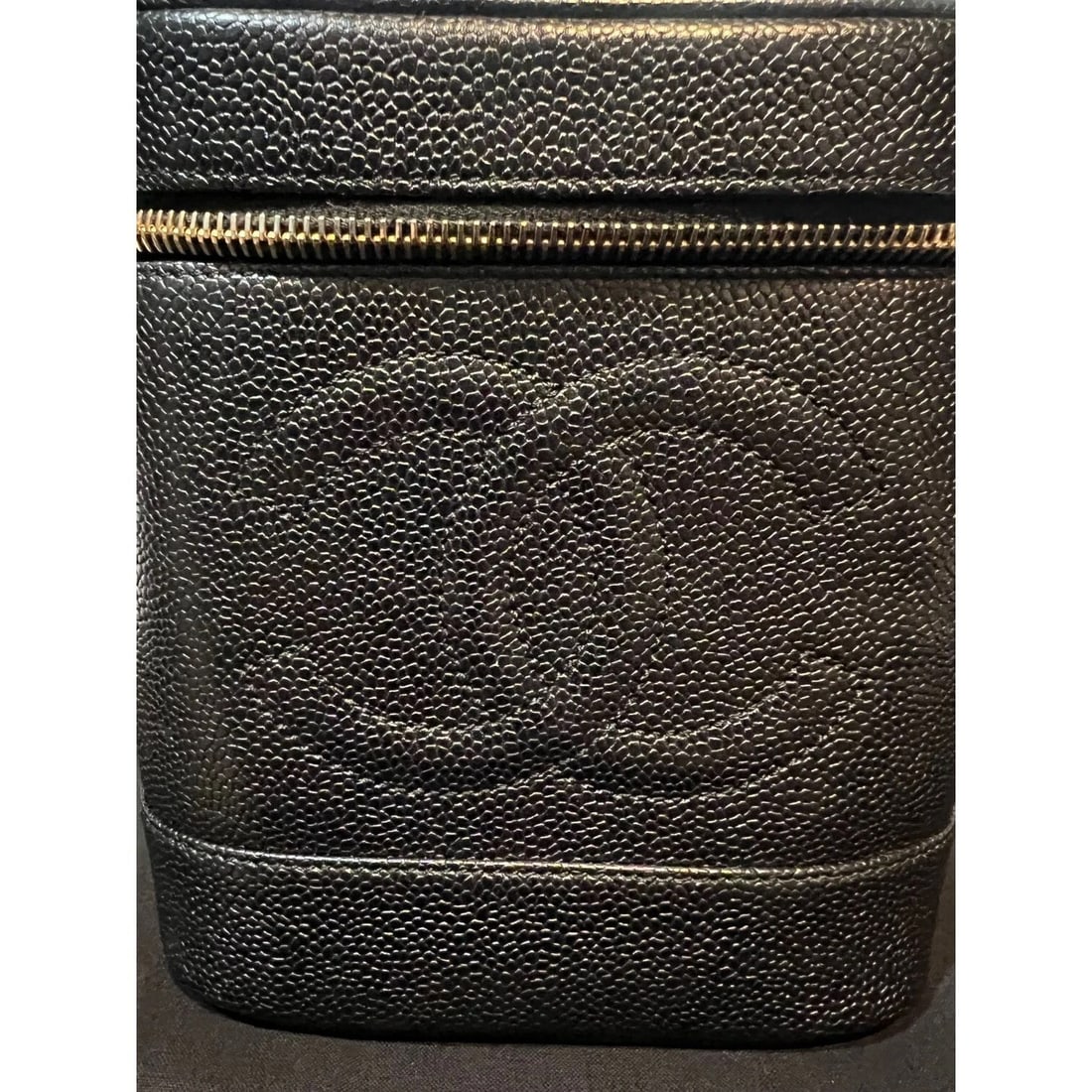 Chanel Vanity Cosmetic Case Black Caviar Leather Bag - 19
