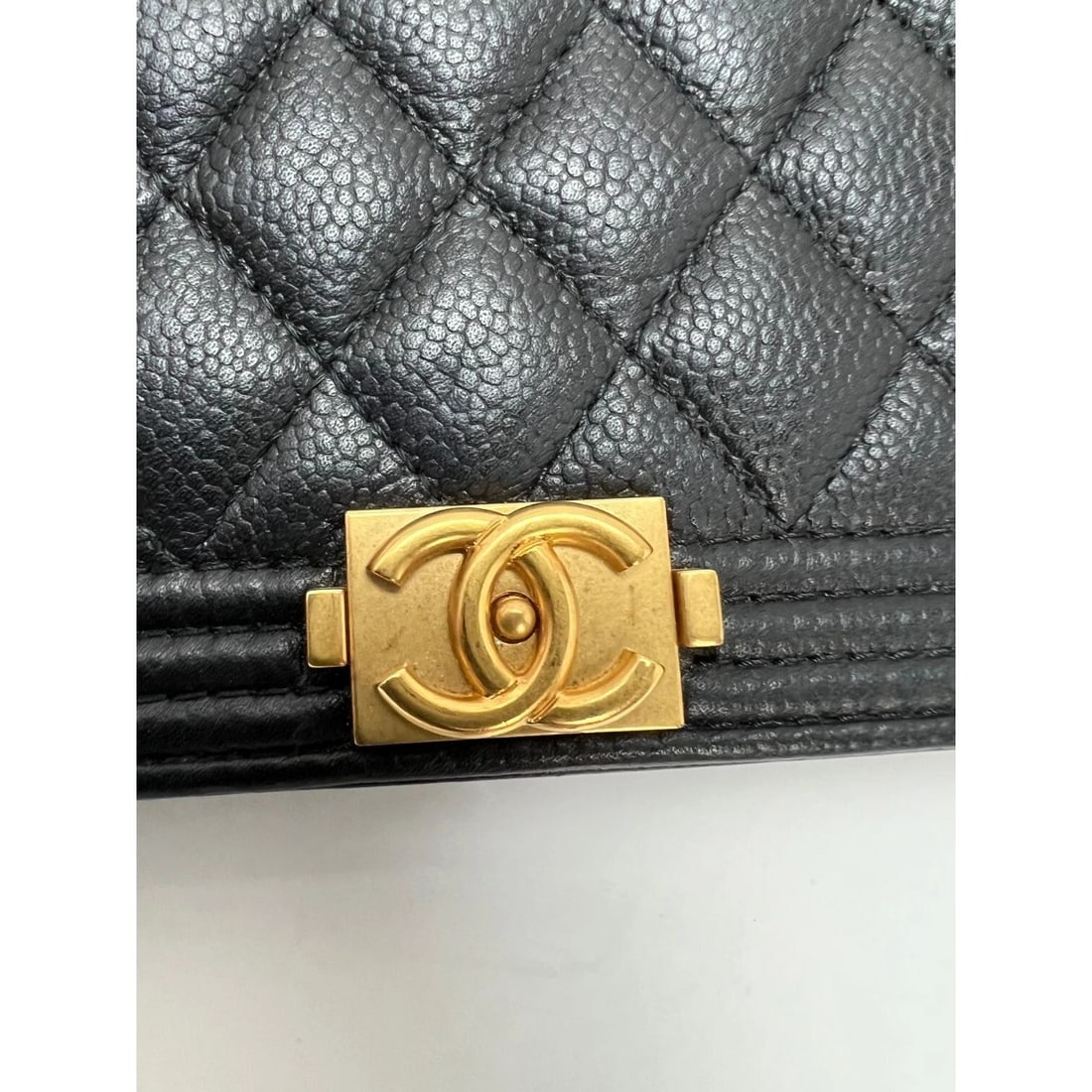 Chanel Caviar Quilted Mini Boy Clutch Wallet on a Chain Black - 13