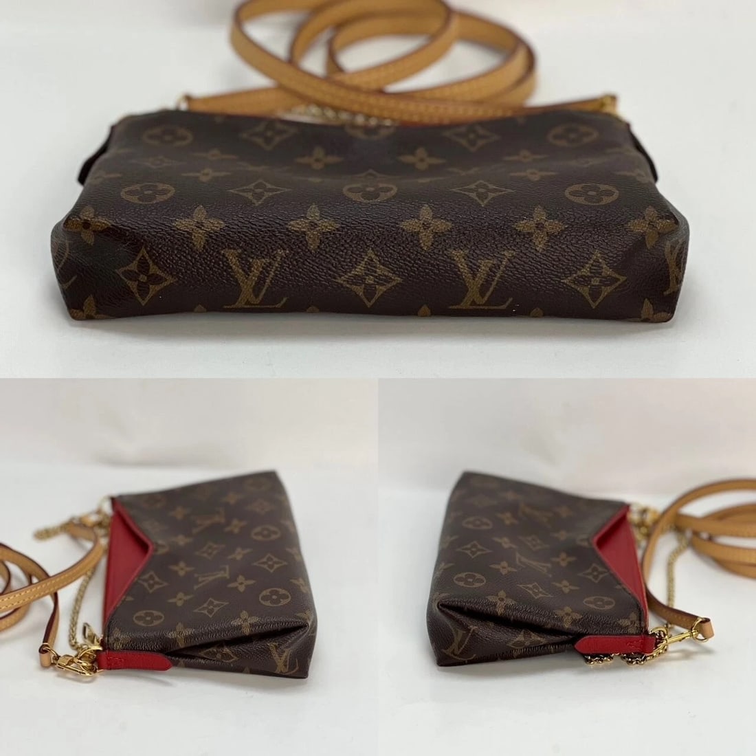 LOUIS VUITTON Pallas Monogram Clutch Cherry Crossbody Bag - 6