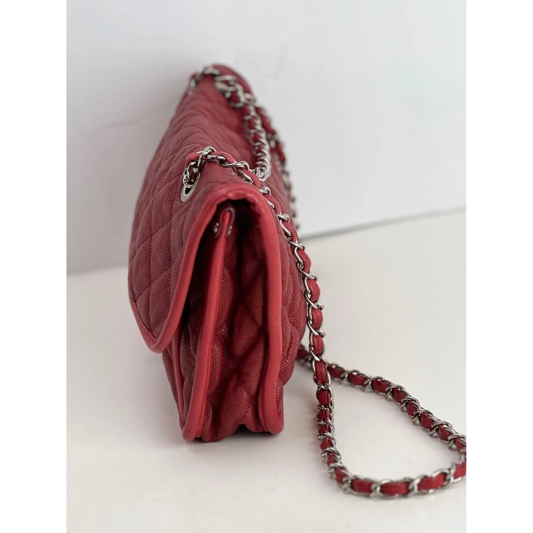 Chanel Caviar Quilted Medium French Riviera Red Flap Shoulder Bag - 8