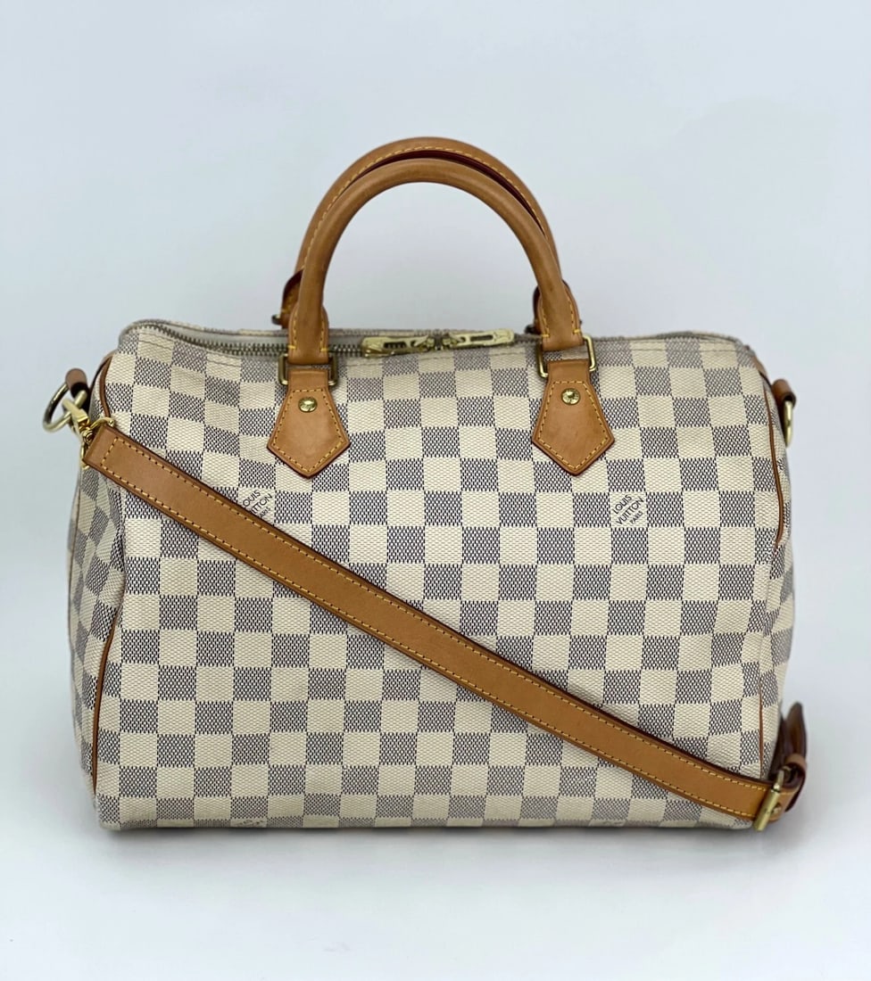 LOUIS VUITTON Hand Bag Speedy 30 Bandouliere Damier Azur Bag (1 of 14)
