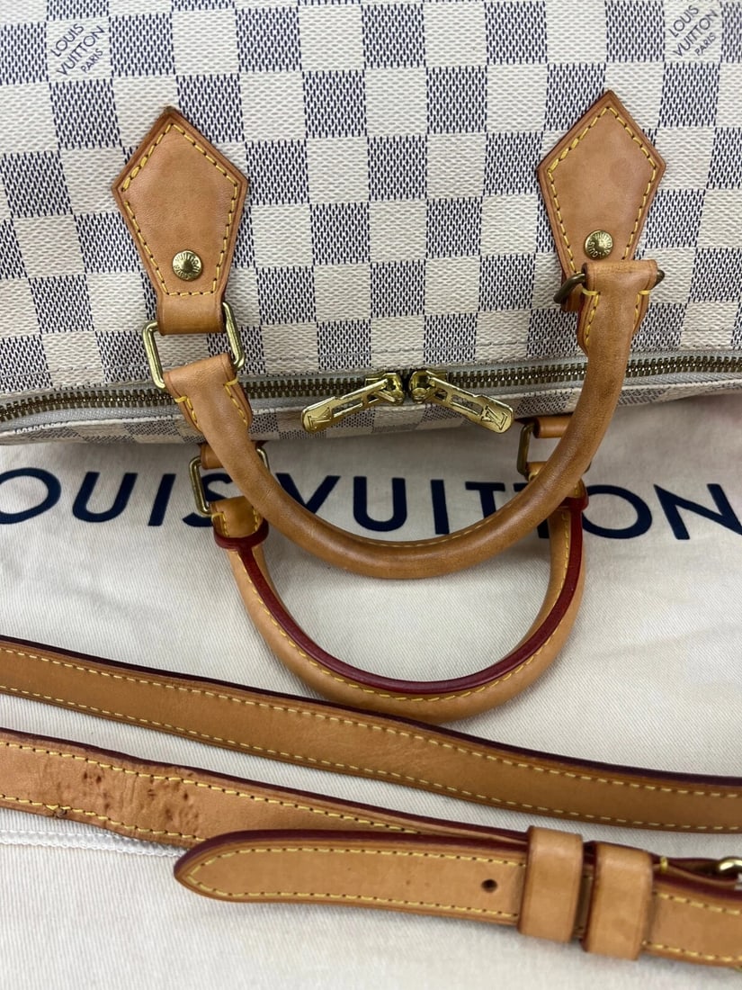 LOUIS VUITTON Hand Bag Speedy 30 Bandouliere Damier Azur Bag - 8