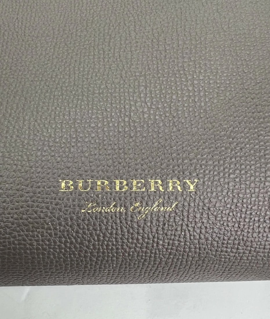 Burberry Banner House Check Leather Canvas Medium Hand Shoulder Bag - 10