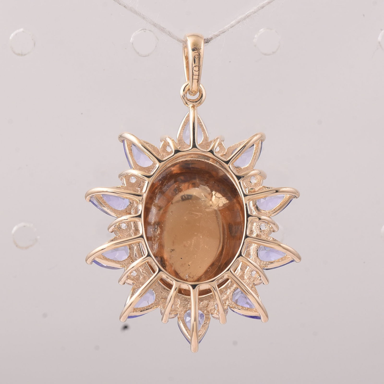 11.37 Ct Oval Tourmaline 9K Gold Pendant - 2